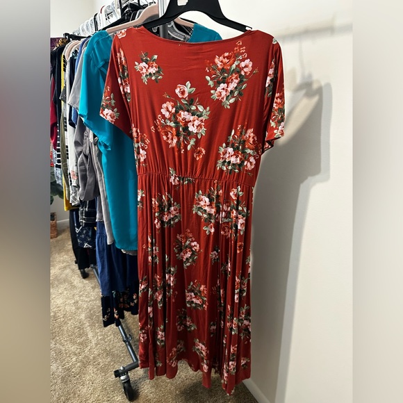 Mini Challis button front floral dress - Picture 3 of 6